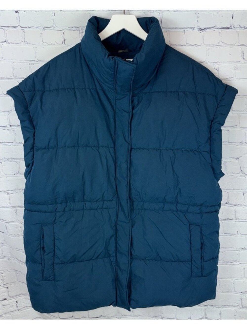 CALIA Women’s Size Large/XL Long Puffer Vest Teal Oversized